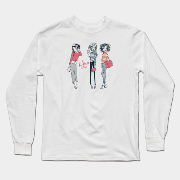 Fashion Girls Long Sleeve T-Shirt by EveFarb